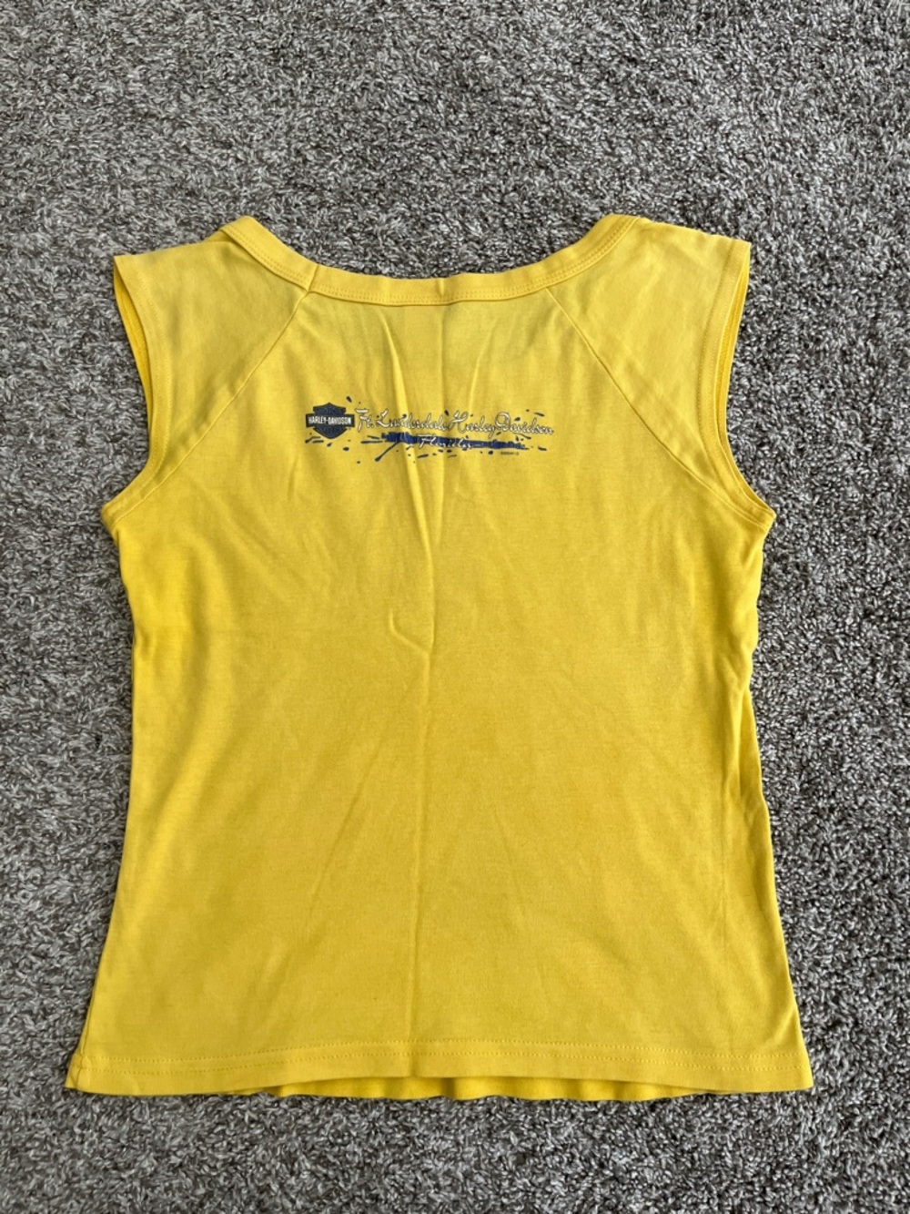 Harley-Davidson Yellow Vintage Sunflower Tank Top - Picture 3 of 4